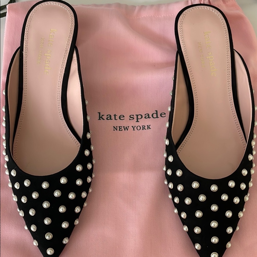 Kate Spade Black Pearl Embellished Women's Shoes